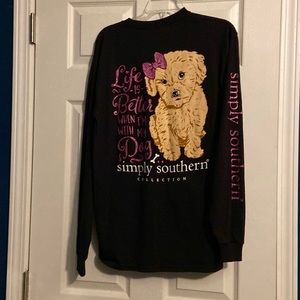 Simply Southern black long sleeve shirt size medium